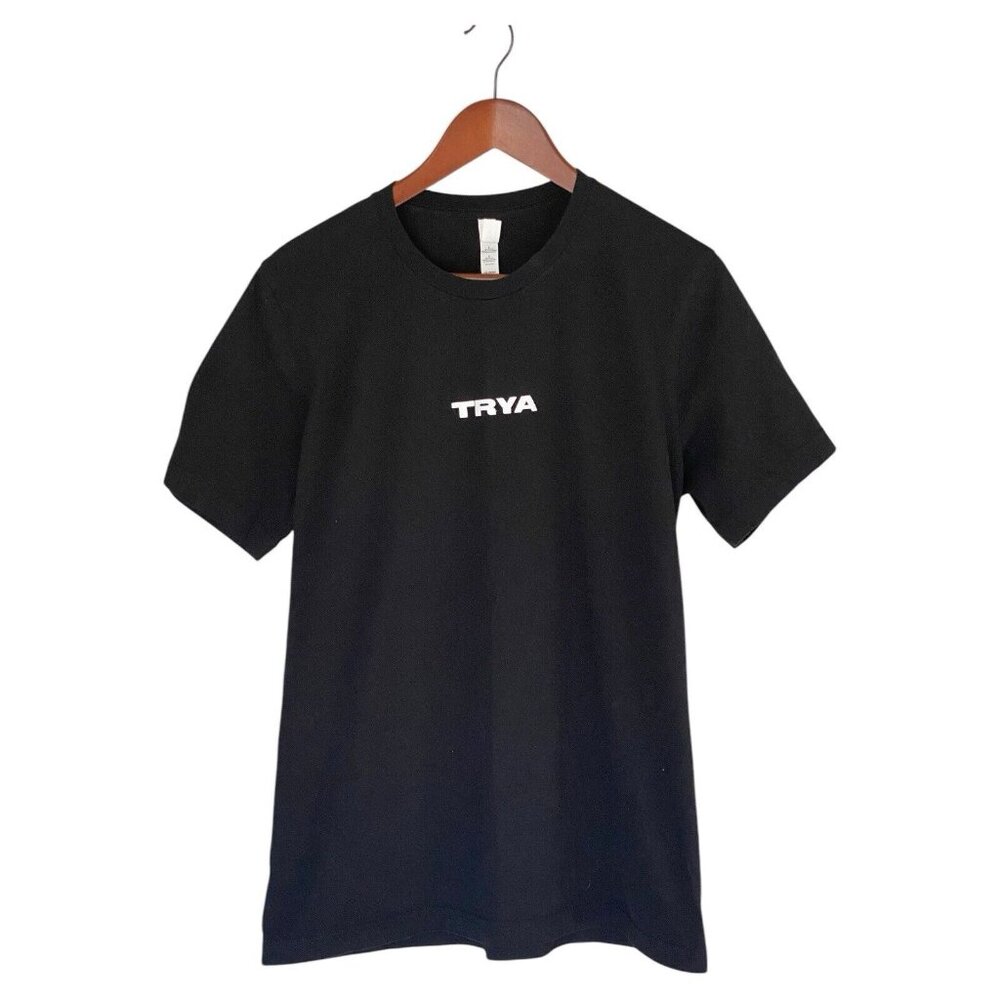 TRYA Logo Black S/S T-Shirt Men's Size L Love God Love People Graphic Tee